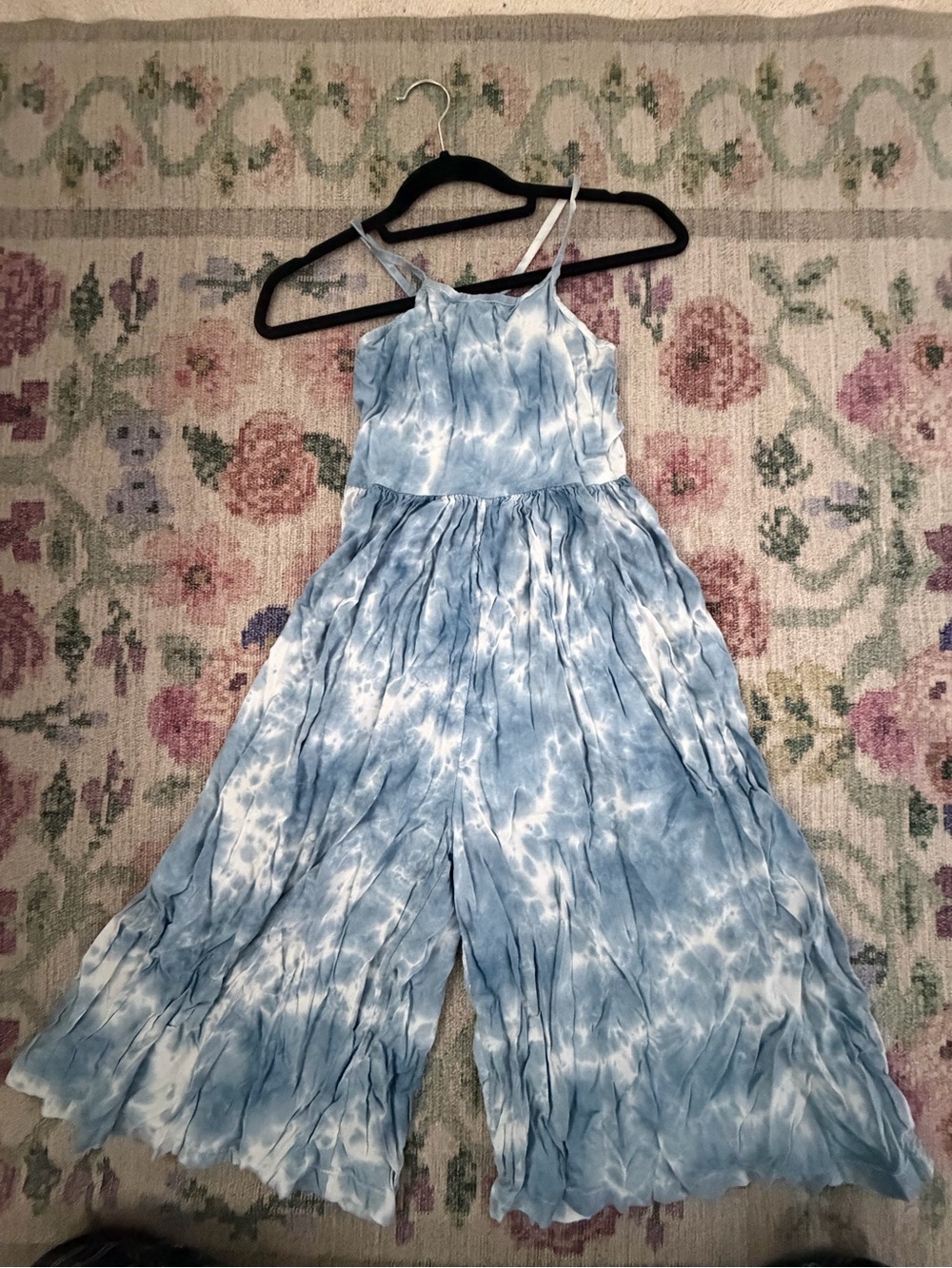 Tucker + Tate Blue and White Tie-Dye Spaghetti Strap Jumpsuit